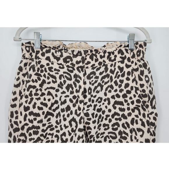 J. Crew Linen Blend Animal Print Leopard Cheeta Cropped Pants Size 6 Linen Blend - Picture 3 of 9